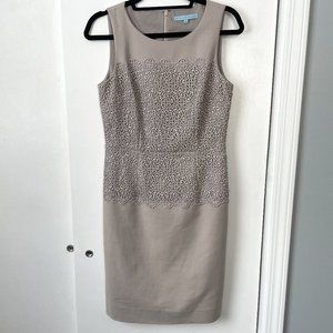 Antonio Melani Sleeveless Beige Lace Sheath Dress Size 4